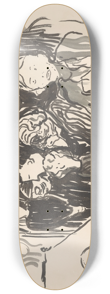 Edvard Munch - By the Deathbed. Fever 8.25 inch art skate deck