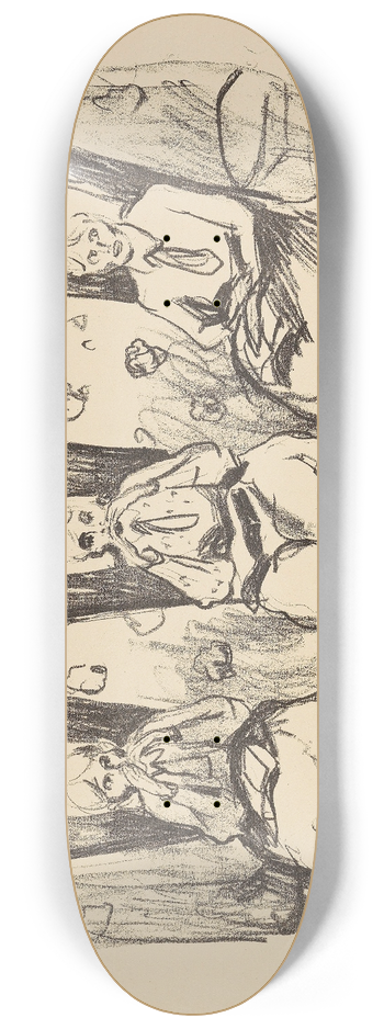 Edvard Munch - Drei alte Damen 8.25 inch art skate deck