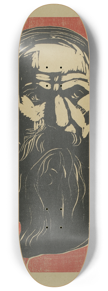 Edvard Munch - Head of an Old Man with Beard 8.25 inch art skate deck