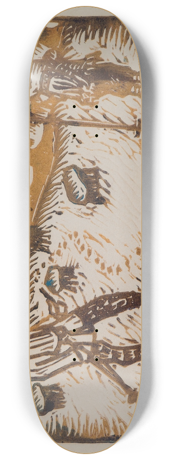 Akseli Gallen-Kallela - Two skiers meet 8.25 inch art skate deck