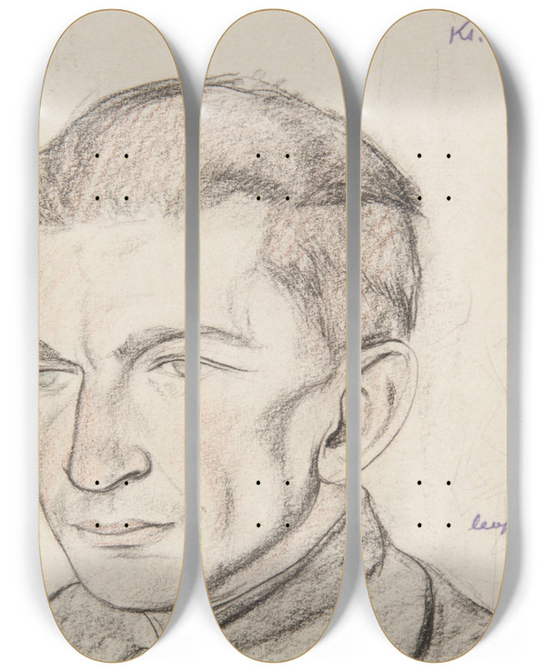Triptych art skateboard deck of Leopold Gottlieb Ks Henryk Ciepicha Kapelan Legionw Polskich by Leopold Gottlieb (1883-1934)