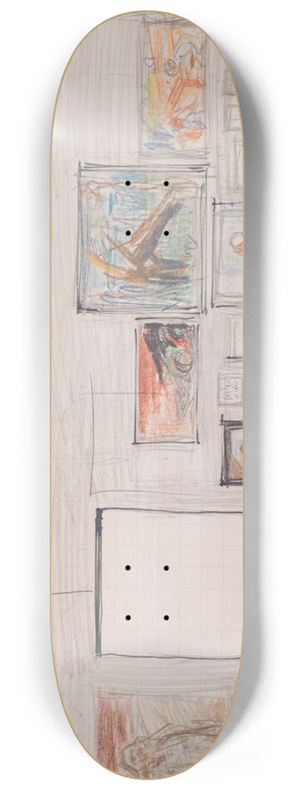 Akseli Gallen-Kallela - Venetsian biennaalin ripustussuunnitelma 8.25 inch art skate deck