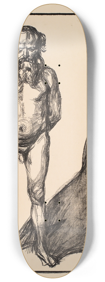 Edvard Munch - Male Nude 8.25 inch art skate deck