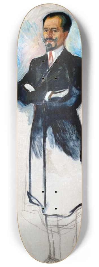 Edvard Munch - Portrait of Ernest Thiel (Study) 8.25 inch art skate deck