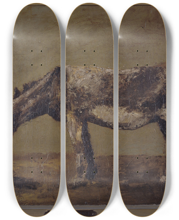 Triptych art skateboard deck of Gustave Courbet Lne by Gustave Courbet (1819-1877)