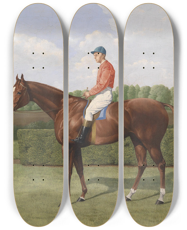 Triptych art skateboard deck of Emil Adam Gondolat by Emil Adam (1843-1924)