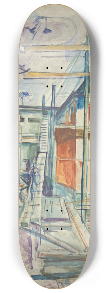 Edvard Munch - The Building Of The Winter Studio 8.25 inch art skate deck
