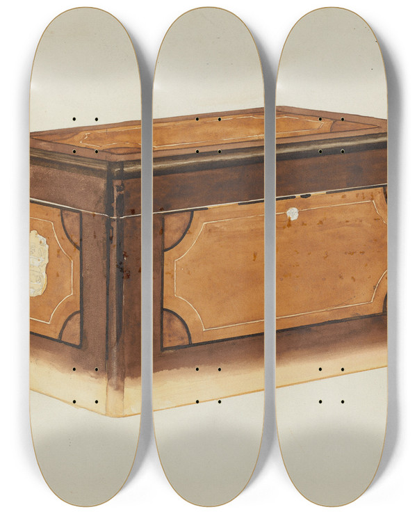 Triptych art skateboard deck of American 20Th Century Chest_3 by American 20Th Century