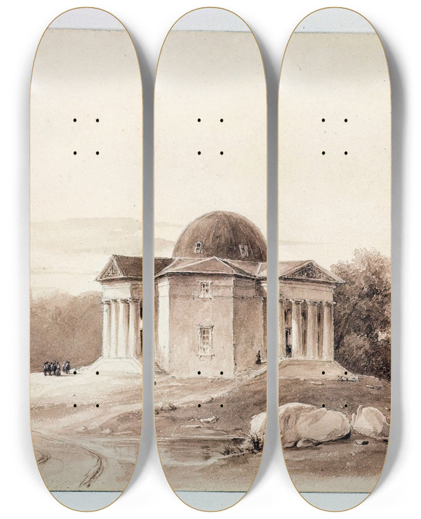 Triptych art skateboard deck of Augustesbastien Bnard Barrire Du Combat by Auguste-Sbastien Bnard (1810-1873)