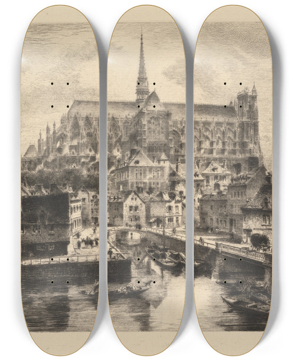 Triptych art skateboard deck of Henri Toussaint Amiens by Henri Toussaint