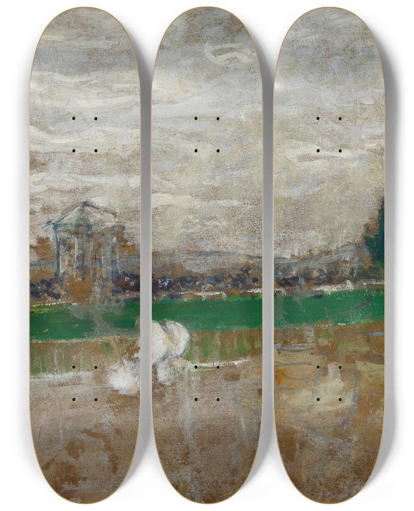 Triptych art skateboard deck of Douard Vuillard Champ De Course by douard Vuillard (1868-1940)