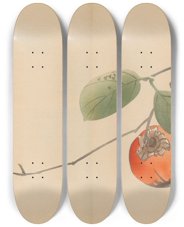 Triptych art skateboard deck of Shibata Zeshin Zeshin Iboku Tairyukyo Gafu Pl10 by Shibata Zeshin (1807-1891)