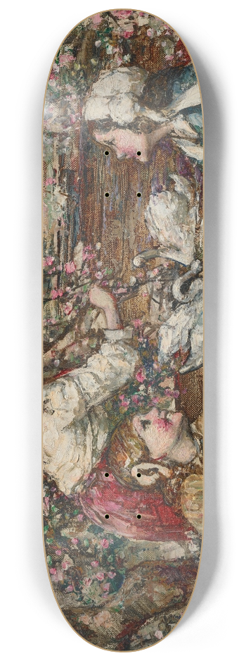 Edward Atkinson Hornel - Spring blossom 8.25 inch art skate deck
