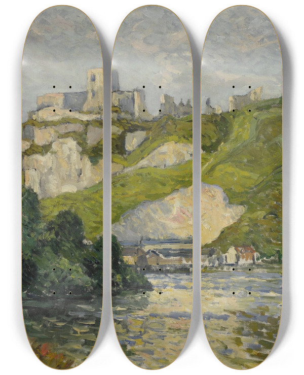 Triptych art skateboard deck of Maxime Maufra Le Chteaugaillard Aprsmidi by Maxime Maufra (1861-1918)