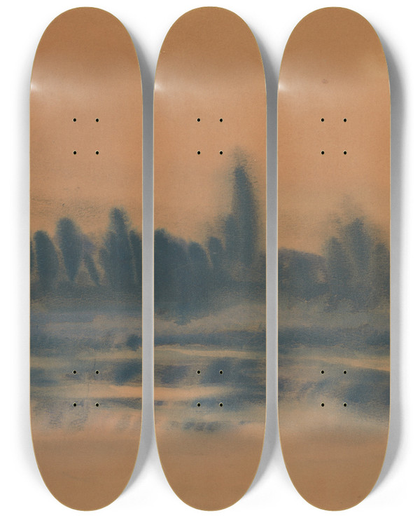 Triptych art skateboard deck of Zolo Palugyay Podveer by Zolo Palugyay (1898-1935)