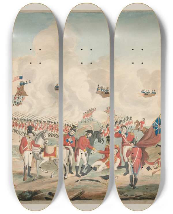 Triptych art skateboard deck of After W West Battle Of Neworleans by After W. West