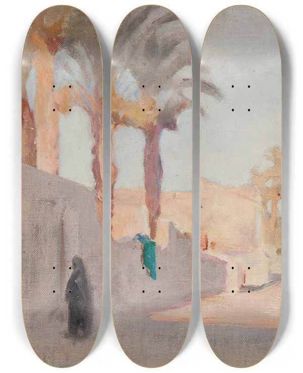 Triptych art skateboard deck of Jan Cigliski Spain Elche_8 by Jan Ciaglinski (1858-1913)