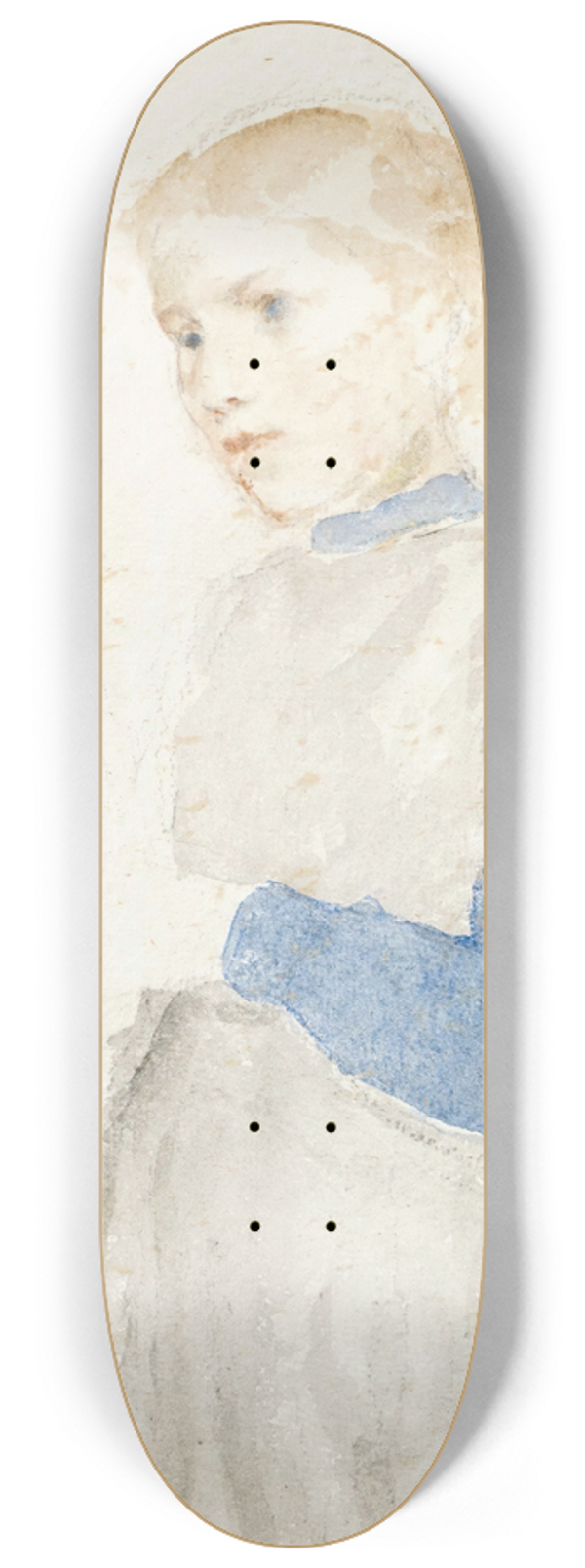 Albert Anker - Study Of A StandingGirl 8.25 inch art skate deck