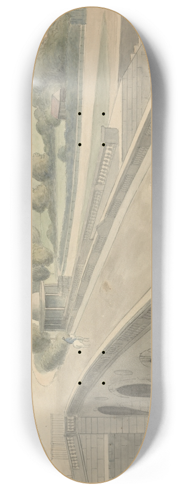 Edward Francis Burney - The Bridge 8.25 inch art skate deck