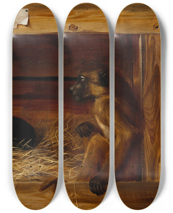 Triptych art skateboard deck of Alexander Pope Jr In Charge by Alexander Pope Jr 2 (1849-1924)