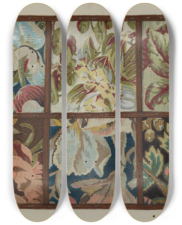 Triptych art skateboard deck of Erwin Stenzel Afghan Throw by Erwin Stenzel