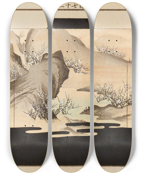 Triptych art skateboard deck of Seiko Ueno Yachigusa V 6 Pl21 by Seiko Ueno (19-20-)