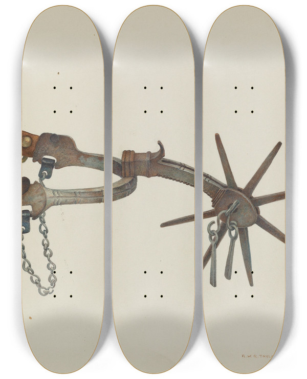 Triptych art skateboard deck of Robert Wr Taylor Spur_8 by Robert W R Taylor (20-)