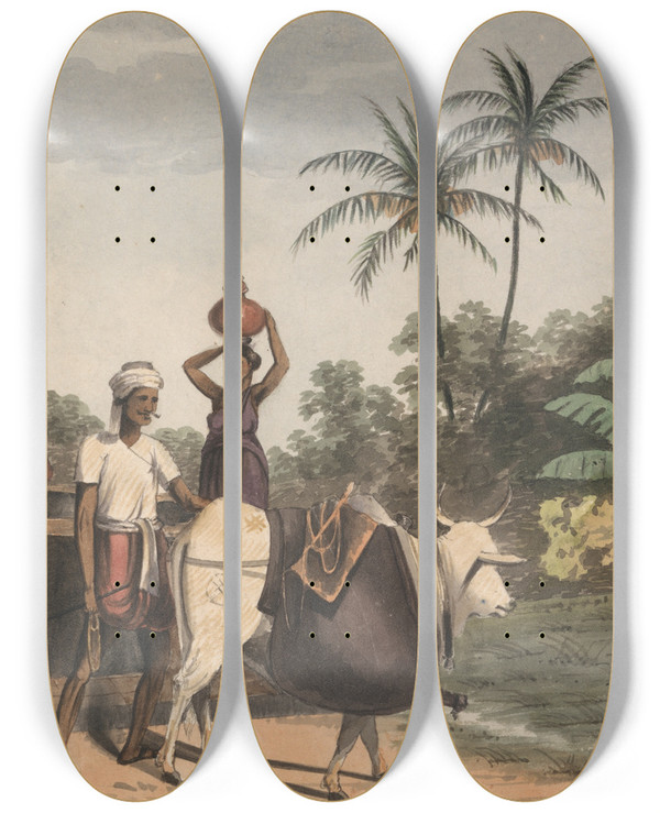 Triptych art skateboard deck of John Gantz The Puckally by John Gantz