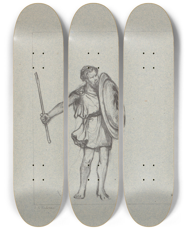 Triptych art skateboard deck of Lawrence Almatadema Twee Griekse Krijgers by Lawrence Alma-Tadema (1836-1912)