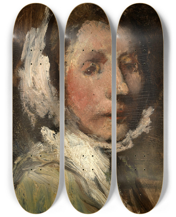 Triptych art skateboard deck of Jakob Smits Malvina_1 by Jakob Smits (1855-1928)
