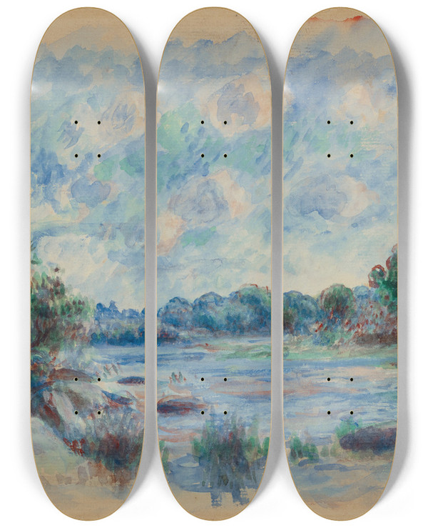 Triptych art skateboard deck of Pierreauguste Renoir Landscape At Pontaven by Pierre-Auguste Renoir (1841-1919)