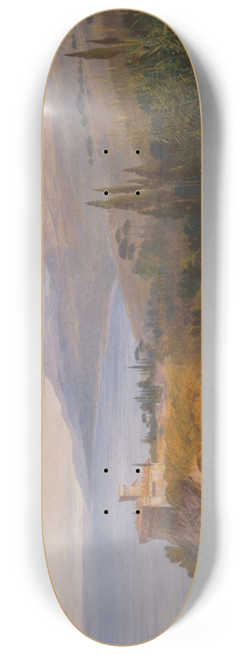 Edward Lear - Mount Athos and the Monastery of Stavroniktes 8.25 inch art skate deck