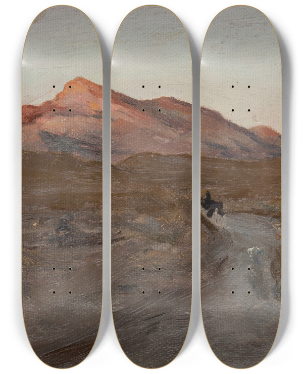 Triptych art skateboard deck of Jan Cigliski Sudak 2 by Jan Ciaglinski (1858-1913)