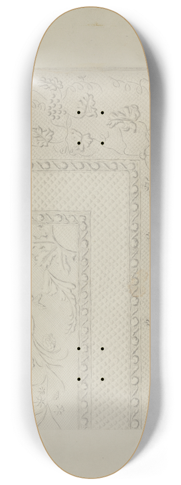 Edward L. Loper - White Quilted Coverlet 8.25 inch art skate deck