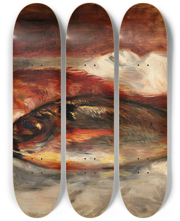 Triptych art skateboard deck of Pierreauguste Renoir Dorade Et Rascasse by Pierre-Auguste Renoir (1841-1919)