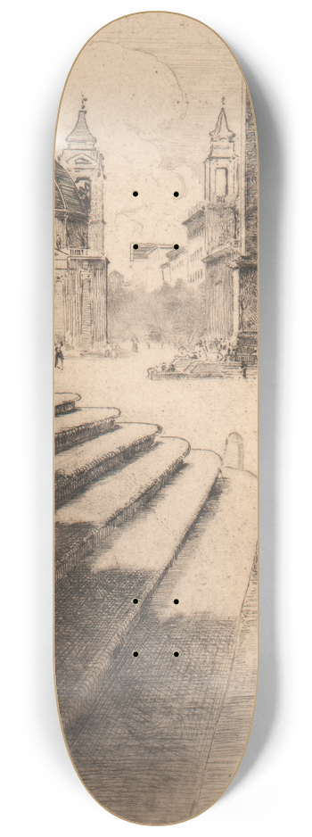 Edward Millington Synge - Piazza del Popolo, Rome 8.25 inch art skate deck