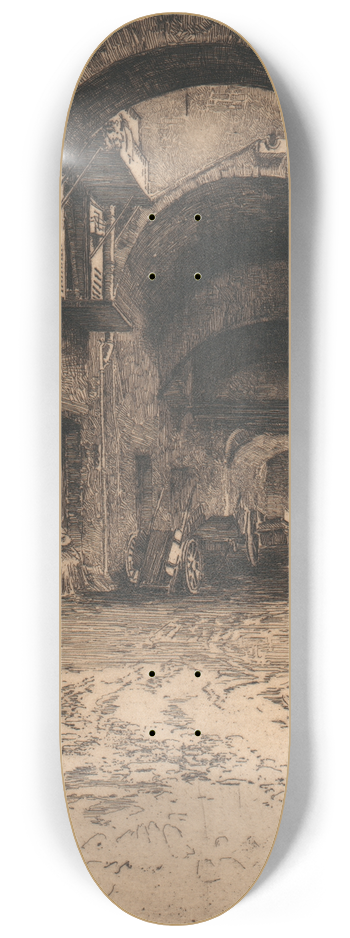 Edward Millington Synge - Street of the Popes Soldiers 8.25 inch art skate deck