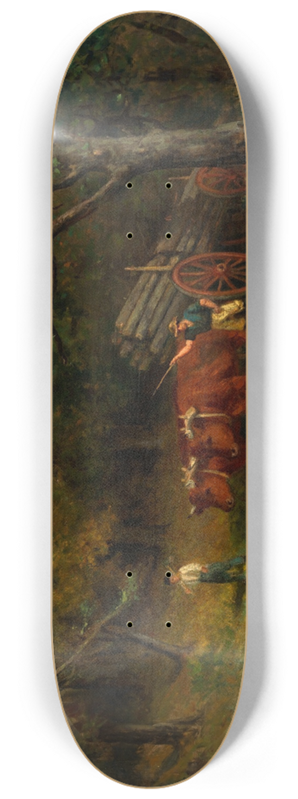 Edward Mitchell Bannister - Untitled (boy and man with oxen) 8.25 inch art skate deck