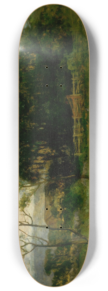 Edward Mitchell Bannister - Untitled (five cows in pasture) 8.25 inch art skate deck