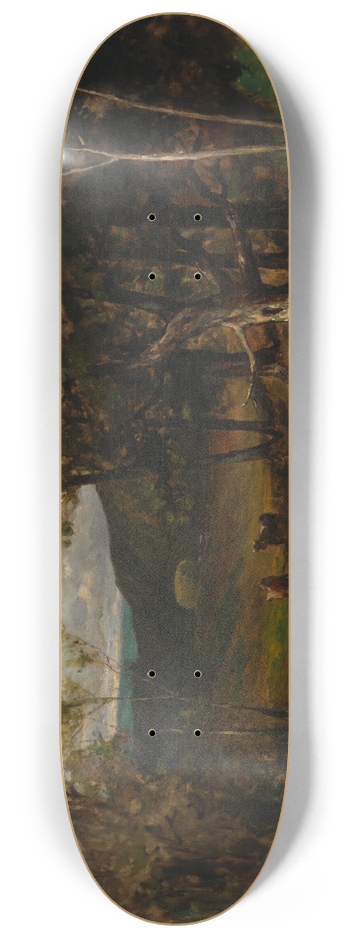 Edward Mitchell Bannister - Untitled (landscape with cows in stream near trees) 8.25 inch art skate deck