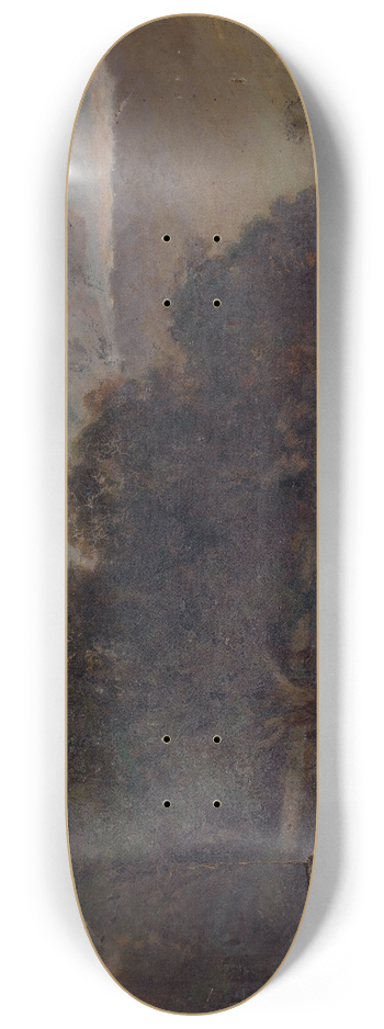 Edward Mitchell Bannister - Untitled (landscape with trees and two cows in meadow) 8.25 inch art skate deck