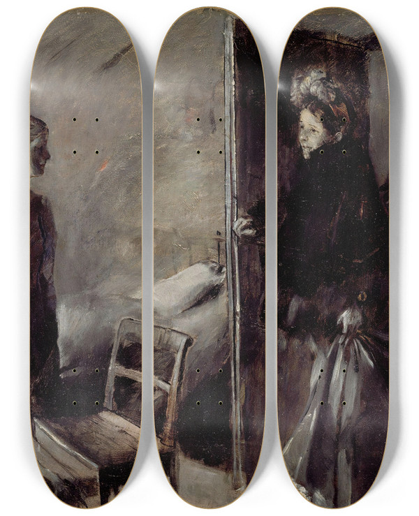 Triptych art skateboard deck of Christian Krohg Jul by Christian Krohg (1852-1925)