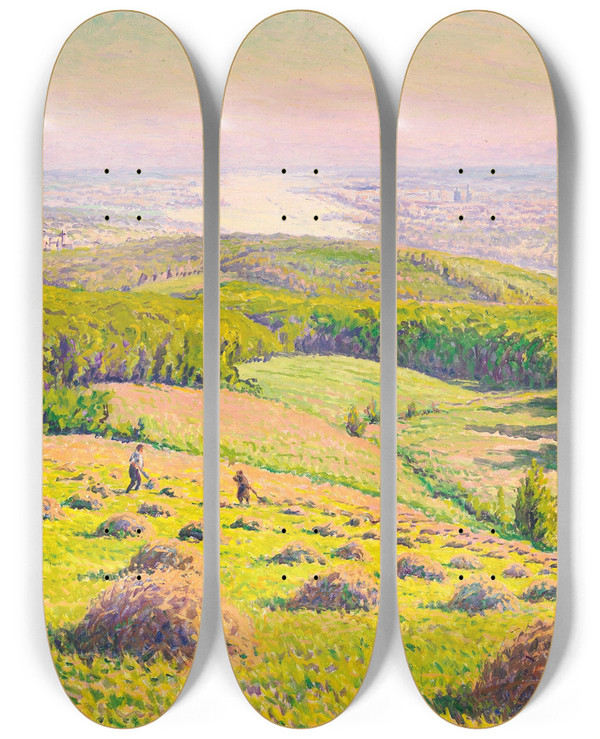 Triptych art skateboard deck of Gustave Cariot La Valle by Gustave Cariot (1872-1950)