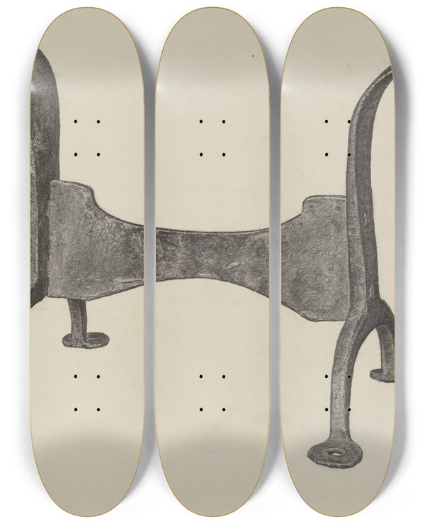 Triptych art skateboard deck of Jacob Lipkin Foot Scraper by Jacob Lipkin