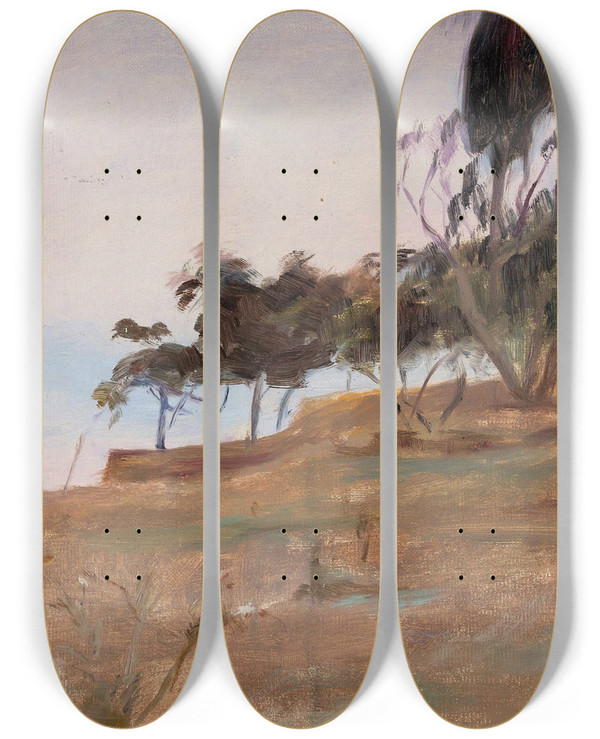 Triptych art skateboard deck of Jan Cigliski Study From The Journey To Constantinople by Jan Ciaglinski (1858-1913)