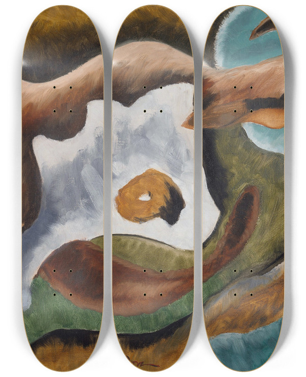 Triptych art skateboard deck of Arthur Dove Goat by Arthur Dove (1880-1946)