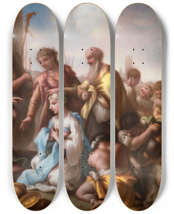 Triptych art skateboard deck of Franoisedouard Picot Plaque by Franois-Edouard Picot (1786-1868)