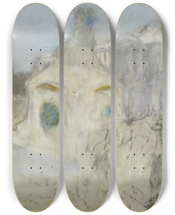Triptych art skateboard deck of Douard Vuillard La Place De La Concorde by douard Vuillard (1868-1940)