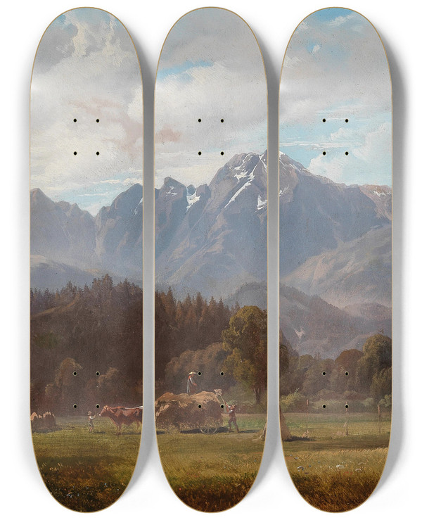 Triptych art skateboard deck of Joseph Heicke Gll by Joseph Heicke (1811-1861)