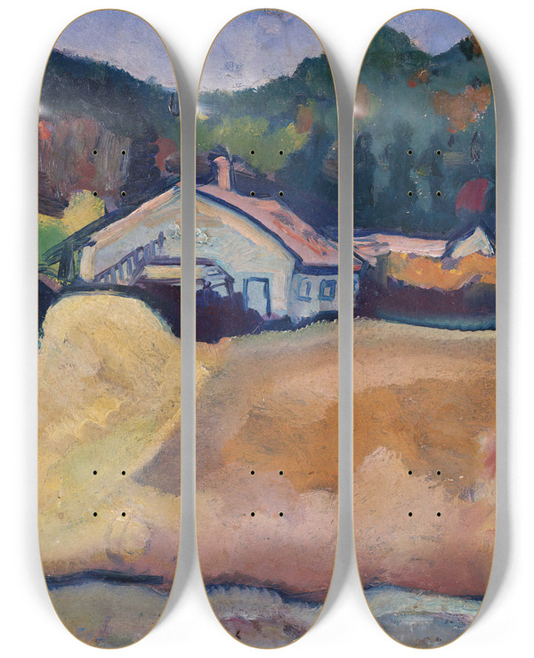 Triptych art skateboard deck of Paul Klee Landscape by Paul Klee (1879-1940)